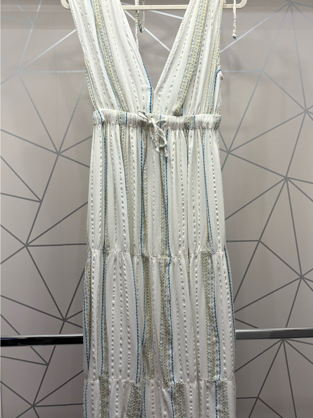 ELAN Stripe Deep V-Neck Cover-Up Maxi in size Medium - Picture 4 of 12